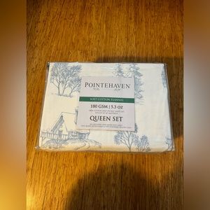 Pointehaven Soft Cotton Flannel Queen Sheet Set